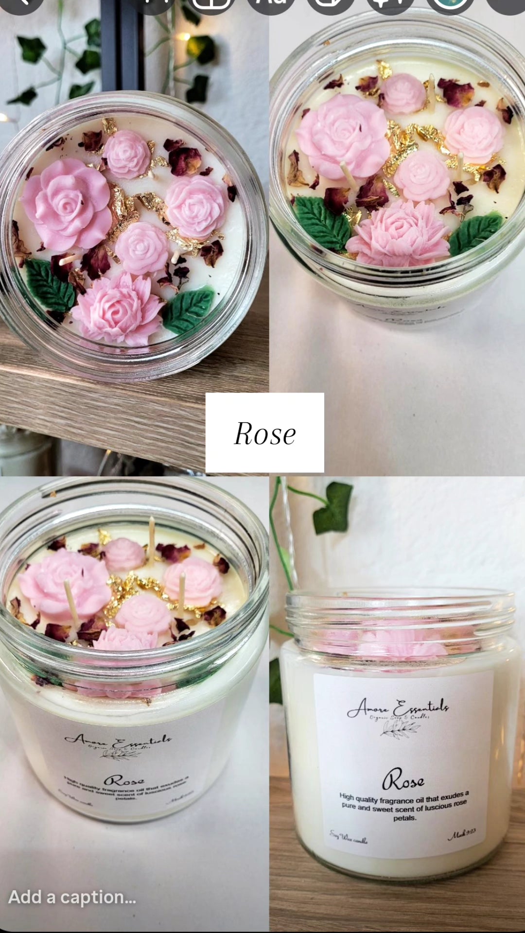 The Home Candle Medium Rose